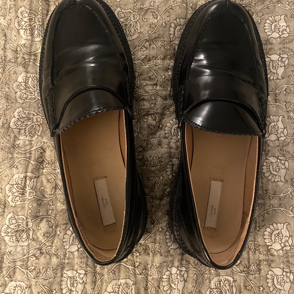 H&M Premium Selection Black Chunky Leather Loafers Womens Size 9 - Picture 7 of 7